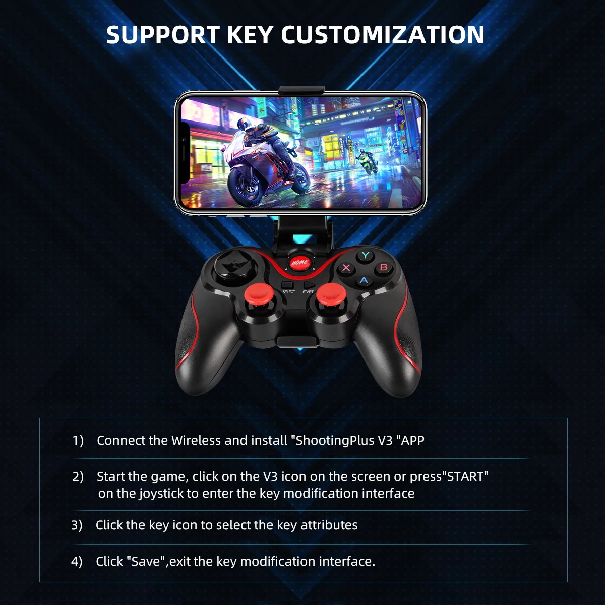 GAMINJA Wireless Bluetooth Gam - Tablet Gaming Accessories recension och pris