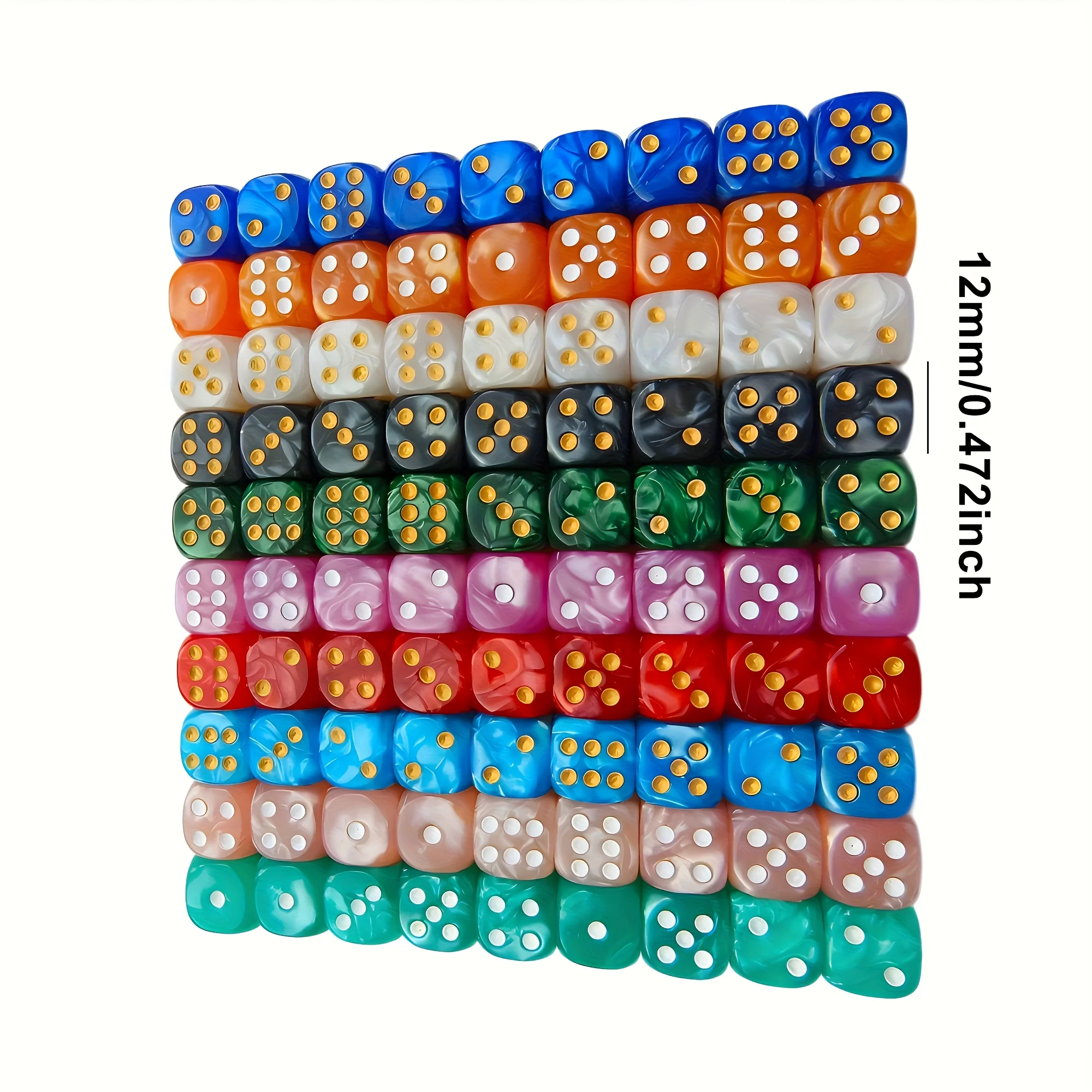 10Pcs 12mm Pearl Swirl D6 Dice - Tablet Gaming Accessories recension och pris